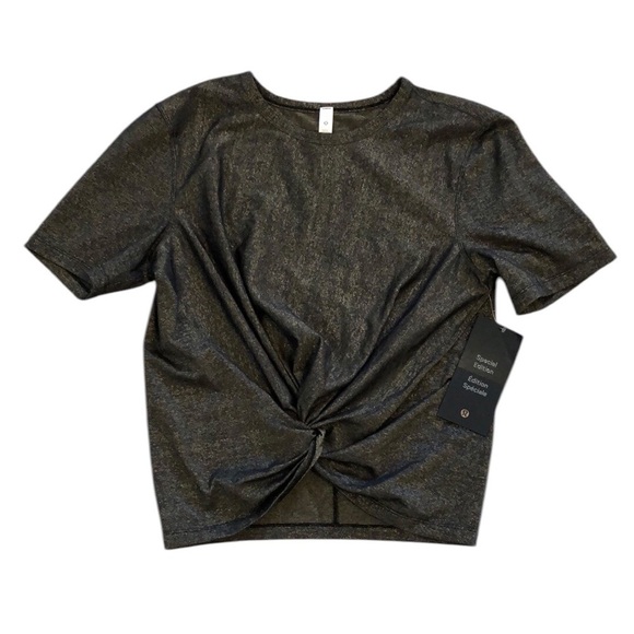 NWT Lululemon Womens Crescent Tee Spark Sz 6 Special Edition Metallic Sparkle - Picture 1 of 8